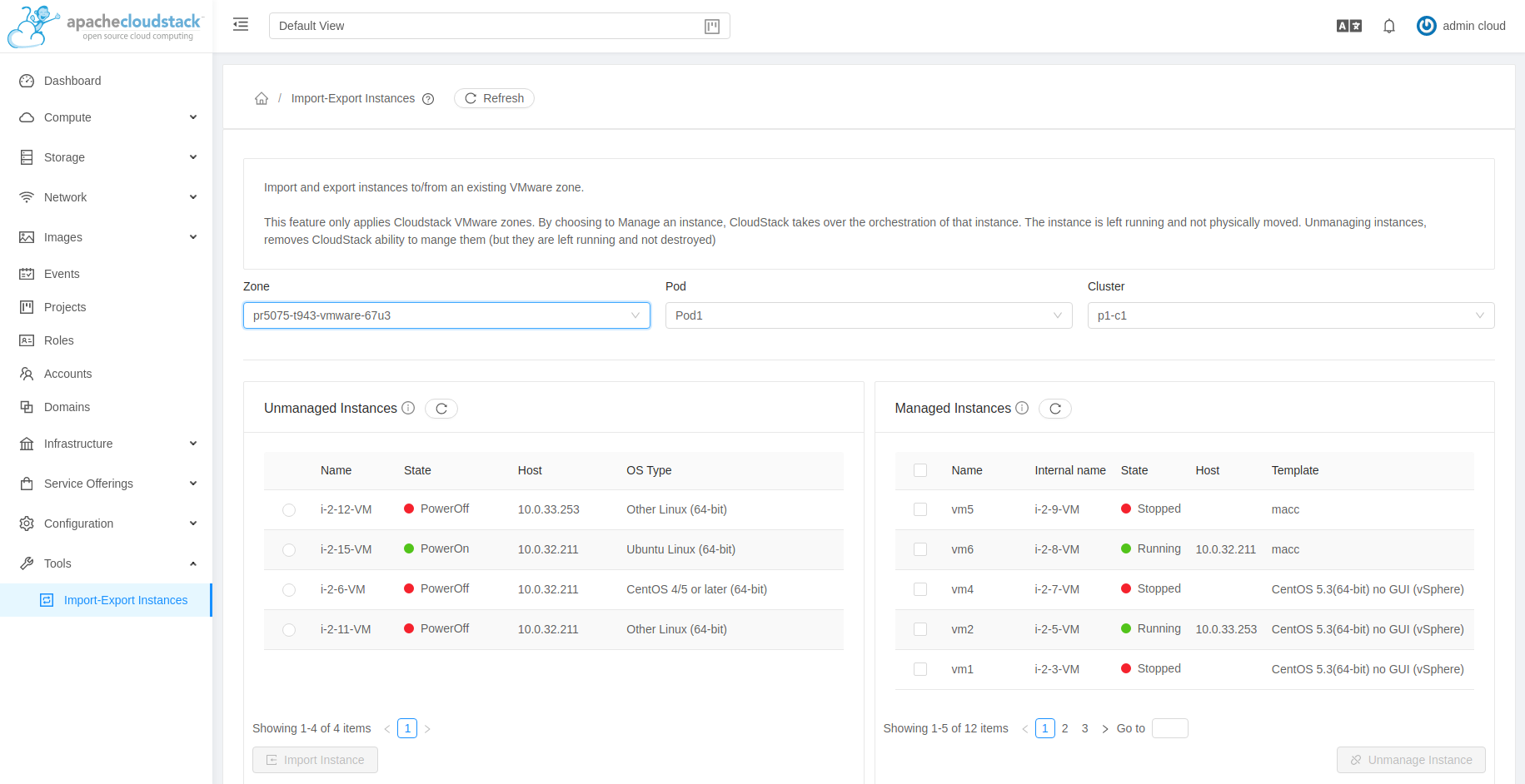 Unmanaged and Managed Instances.